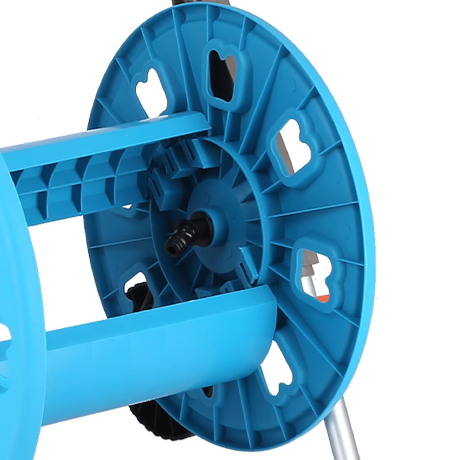 Carrello per tubi da giardino | Spinta a mano portatile a scomparsa per pulire il tuo giardino | Capacità di 80 m per cortile/prato/irrigazione |Telaio in alluminio stabile Supporto per manovella
