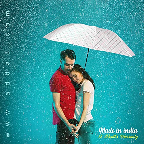 Image of KEKEMI 3 Fold Plain Pipine Umbrella for Men & Women