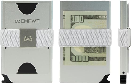 Aluminum Cardholder Wallet for Men-Metal Wallets with Advanced RFID Layer Protection | Slim & Minimalist Trendy Cardholder with Convenient Push Button for Quick Card Access Silver