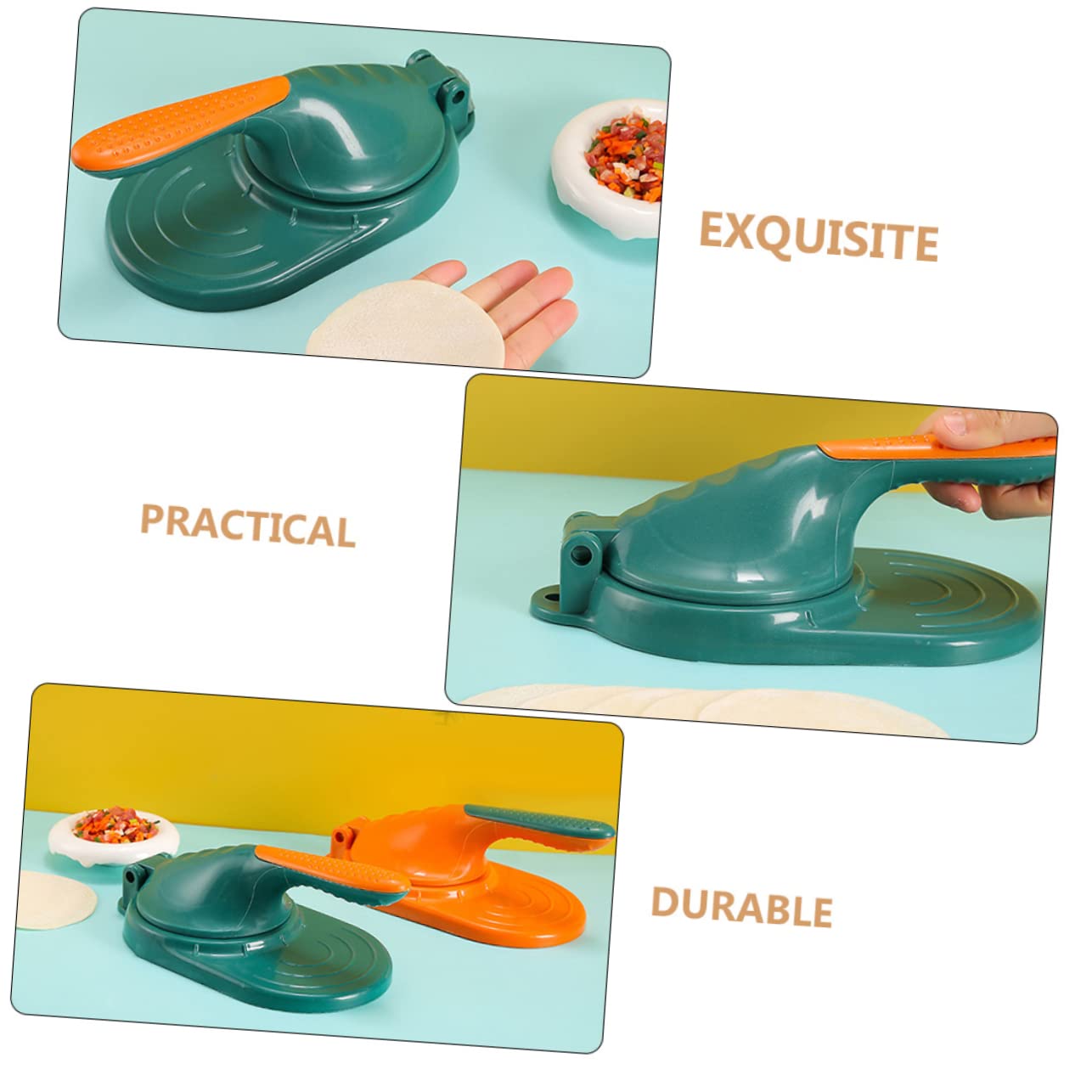 Cabilock 2Pcs Dumpling Skin Maker Tool Ergonomic Dough Presser for Easy Dumpling and Wonton Wrapping and Labor Saving Kitchen Essential Deep