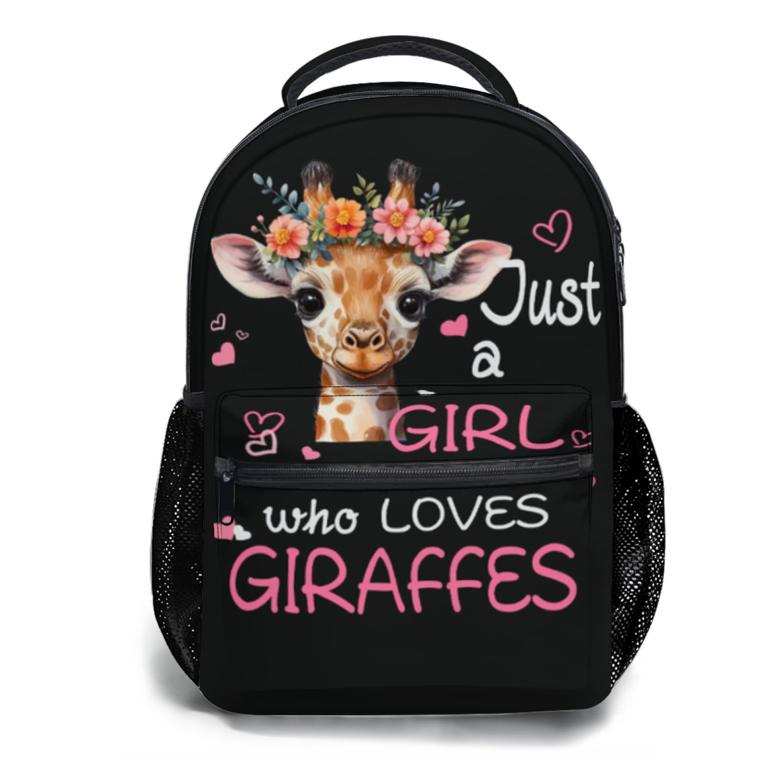 Giwawa Kids Backpacks Just A Girl Who Loves Giraffes School Bag Daypack for Girls Women Cute Animal Print Adjustable Shoulder Strap Multiple Pockets