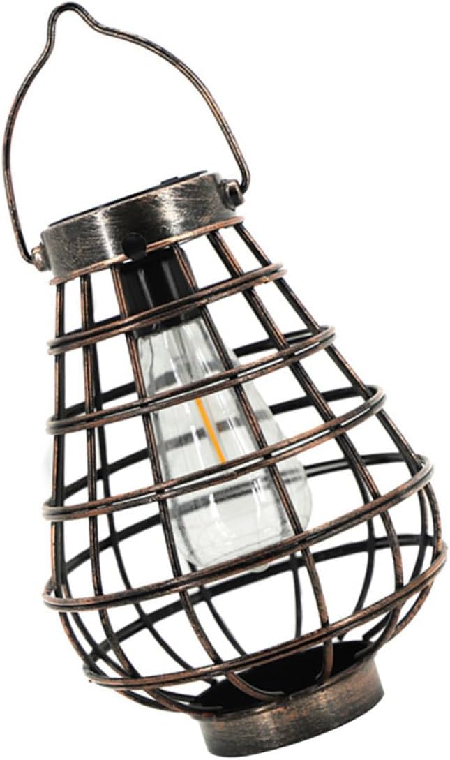 UPKOCH 1pc Solar Hanging Lantern Light Iron Pendant Lamp for Outdoor Garden Decor Hollowed Landscape Led Solar Powered Light for Patios Bbqs and Events