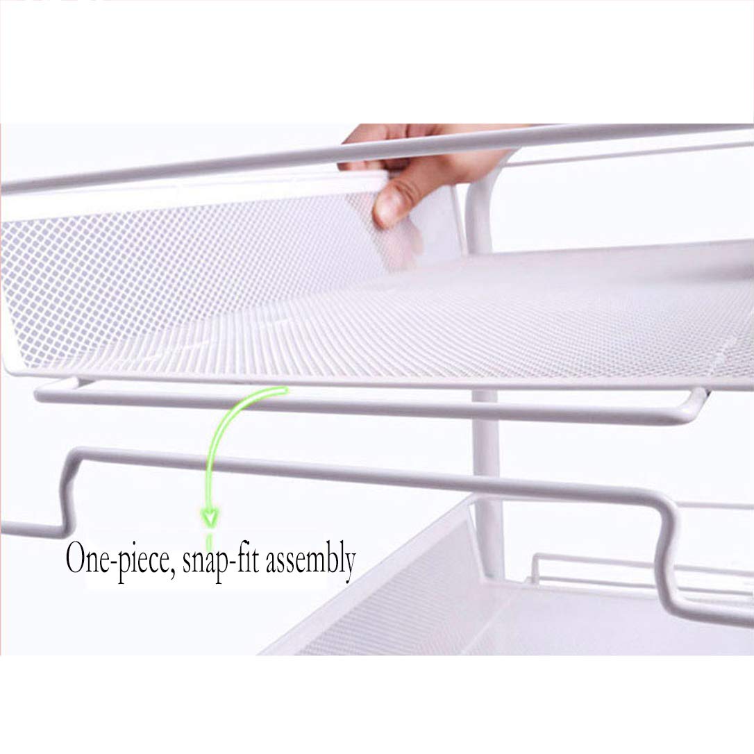 ZYFA Carrello Cucina a 3/4/5 Piani Servizio,con Rotelle Bloccabili, Scaffale Portaoggetti Mobile in Acciaio,Carrello Portaoggetti Multiuso, Carrello Salvaspazio, Scaffale Rete Metallica Contenitori