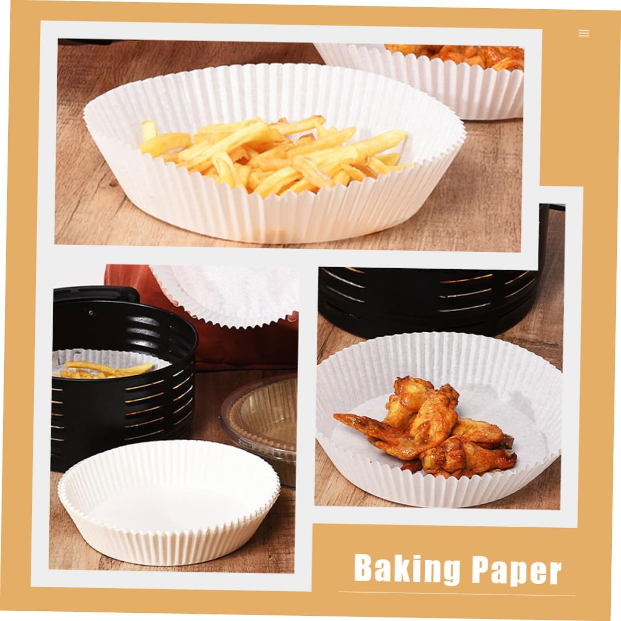 Cabilock 200pcs Non-stick Roast Papers for Air Fryers and Ovens Food-grade Baking Paper Pads Dumplings and and Kitchen Accessories