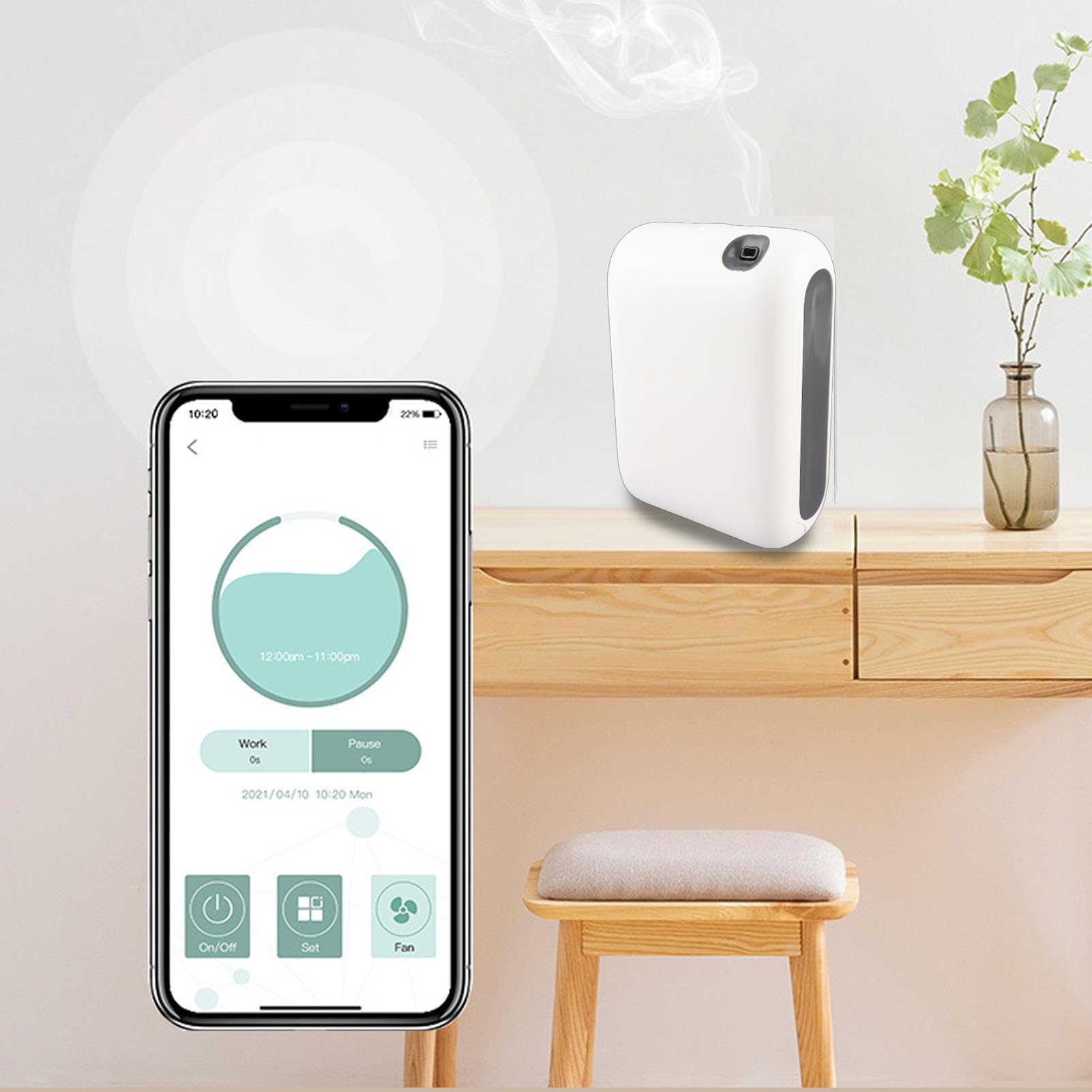 Intelligenter Diffusor für ätherische Öle, Entspannende Duftmaschine für zu Hause, Timer-Funktion für Hotel, Badezimmer, Wohnzimmer, Büro
