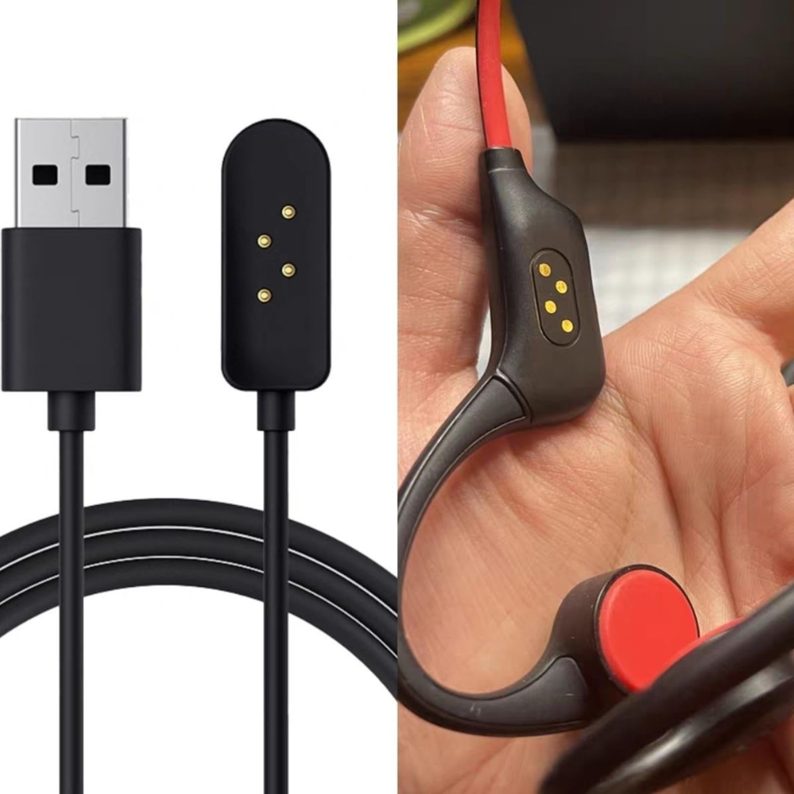 Magnetic Charger Cable For Dnniakm Bone Conduction Headphones - Compatible With X7 Pro, X6 Pro, X15, X20 (4-Pin)