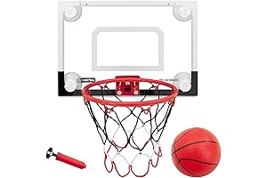 RUNBOW Indoor Mini Basketball Hoop Backboard with Suction Cups fits Glass, Tile,...