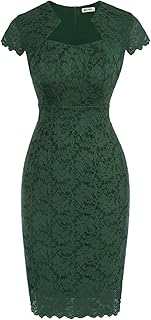 Cocktail Dress for Women Cap Sleeve Lace Dress for Wedding Guest Busines...