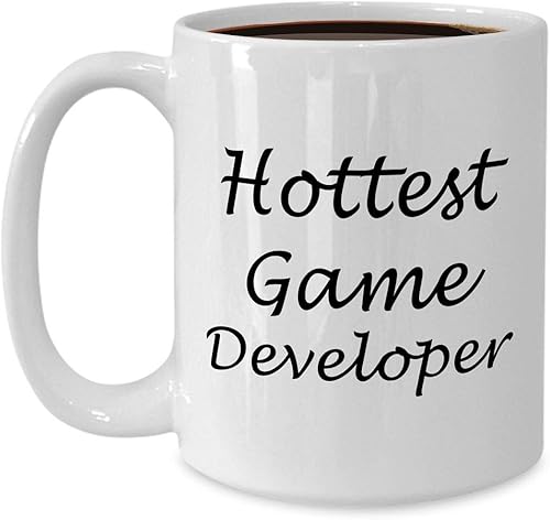 Funny Gifts for Hottest Game Developer Designer Mug Coffee Cup Tea Large 15oz Ceramic White - Video Gaming Design Dev Team Development Cute Gag Idea