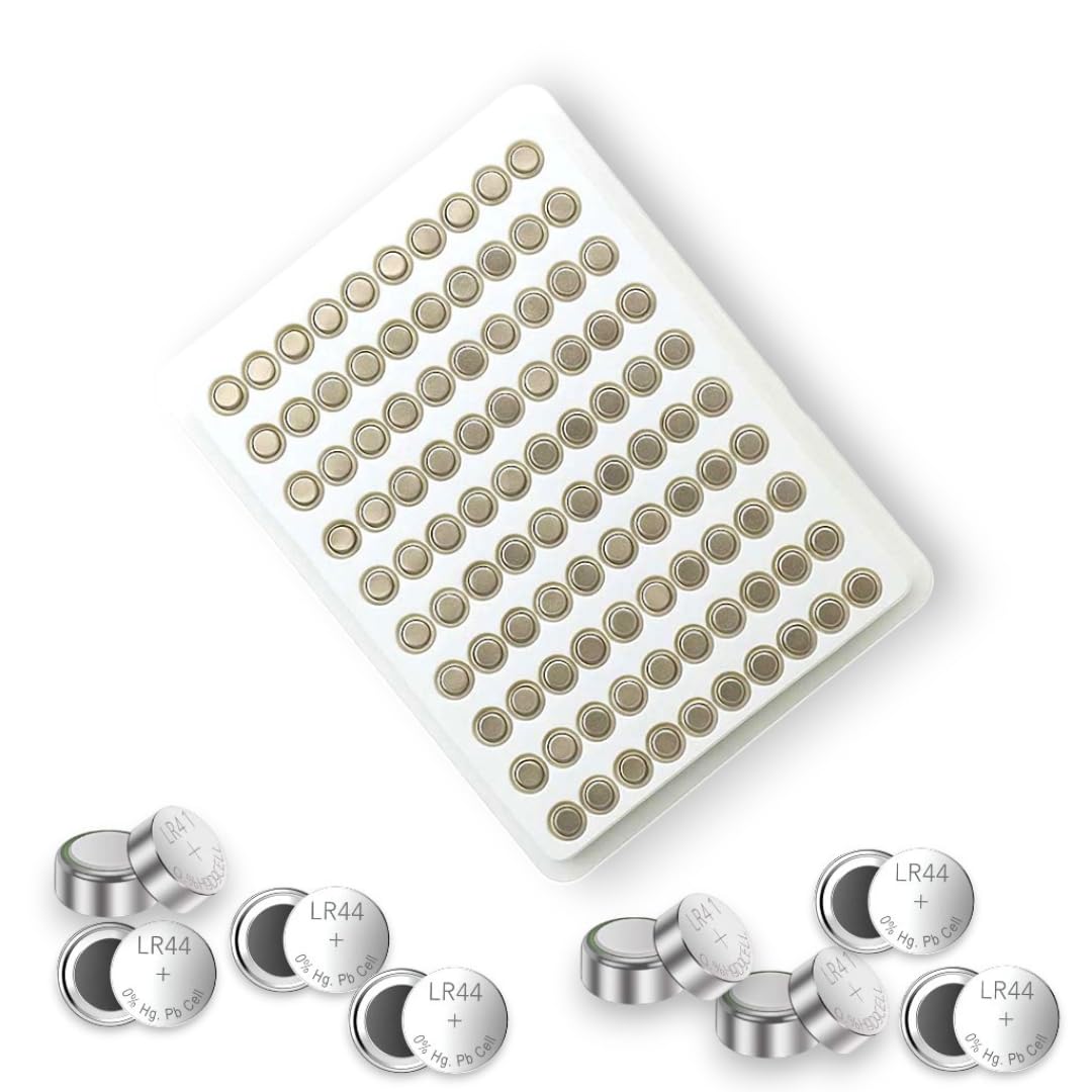 (pack of 50) g13 1.5v button coin cell battery – lr44 ag13 alkaline battery pack for electronic toys & small electronics | watch & toy battery replacement | alkaline coin cell batteries