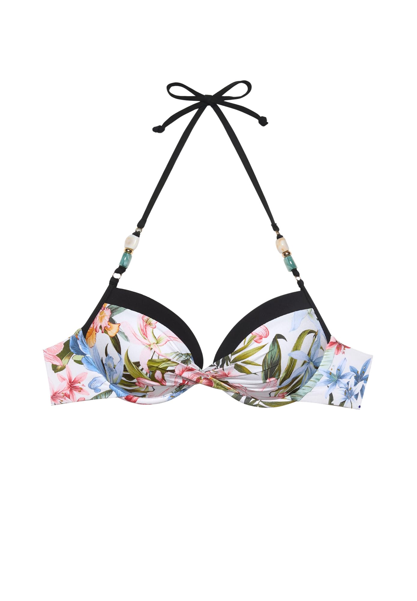 YAMAMAY - Bikini Parte Alta, Push-up con Ferretto, Donna, Tahiti, Multicolore, Stampa Floreale