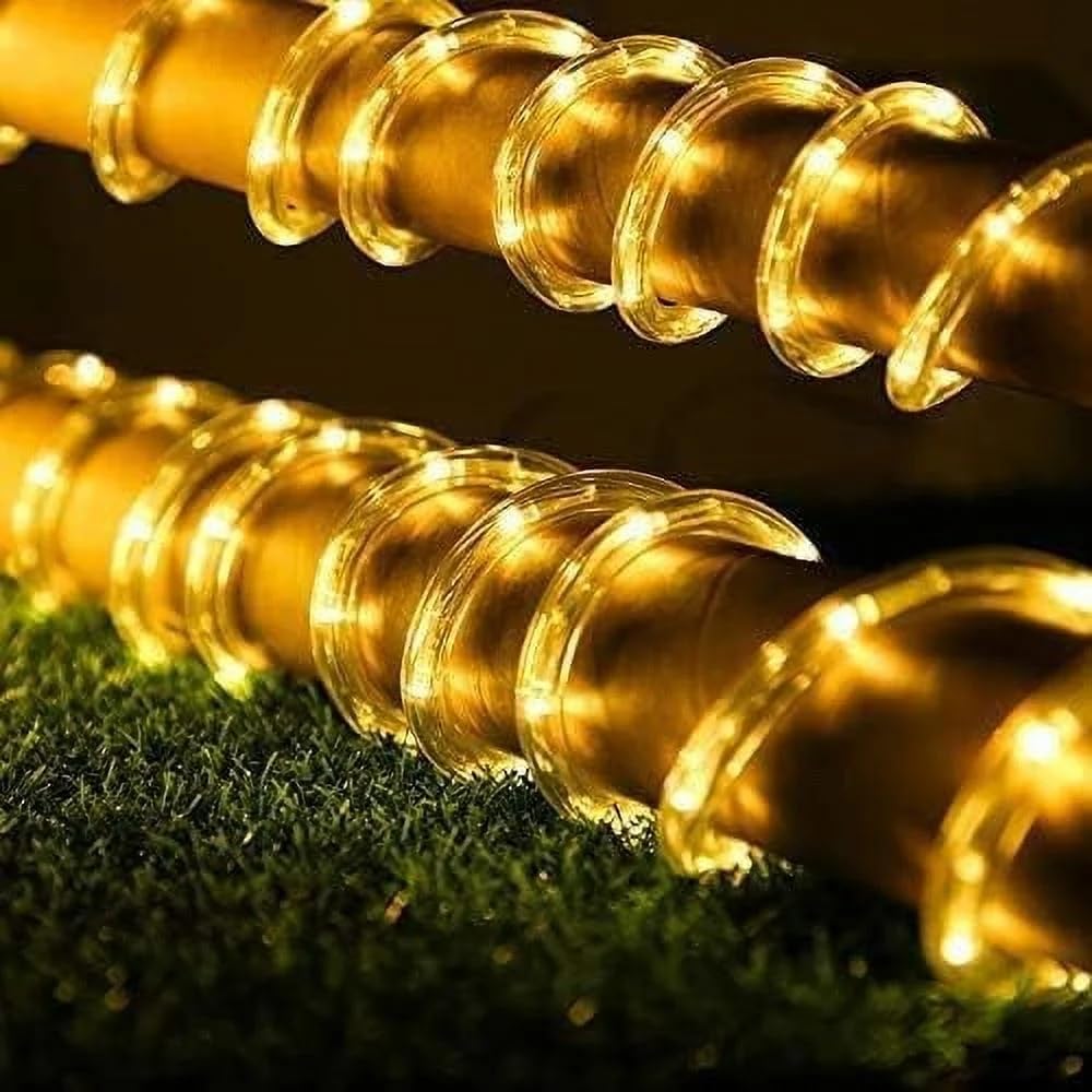LED Lichtschlauch, 25m Länge, Außenbereich, Warmweiß 2200K, IP65 Wasserdicht, Dimmbar, PVC-Rohr, 899 LEDs, 4m Anschlusskabel, Ganzjährig, Garten & Terrasse