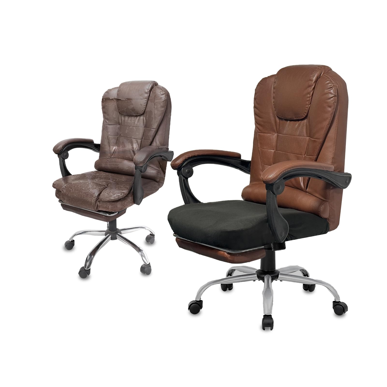 NeColorLife Large Seat Cover for Office Chairs – Stretchy & Washable Slipcover for Oversized Cushions, Fits 19.7–26", Black (Seat Only)