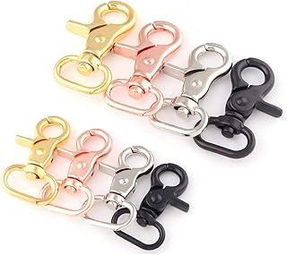 noyin 20/22mm Swivel Clasps Claw,Rose Gold Spring Swivel Hook Dog Hook,Lobster Clasp Purse Bag Handbag Clasp,Strap Purse Clip,Key Ring Clasps 6pcs (Silver, 22mm)