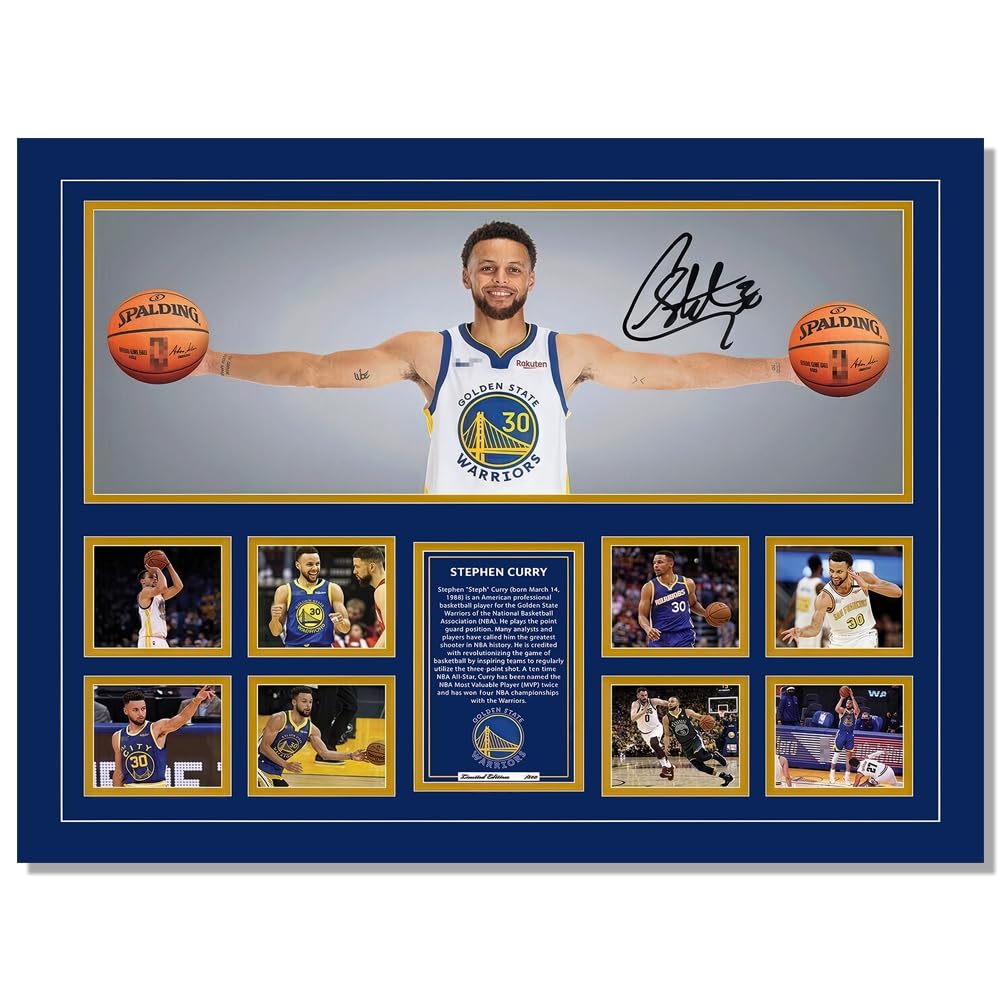 MENKARWHY Stephen Curry Signed Poster For Kids Room Bedroom Wall Decor-Basketball Superstar Posters Canvas Art Print Picture For Teen Boy Fans