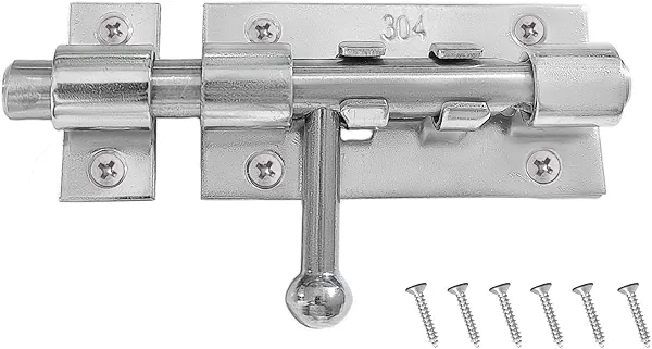 4 Inch Slide Barrel Bolt Latch Door Slide Lock, Solid 304 Stainless Steel Bolt Lock, Thickened Heavy Duty Gate Latches for Wooden Fence Metal Gate Yard Shed Warehouse Cabinet Window (1 Pack)