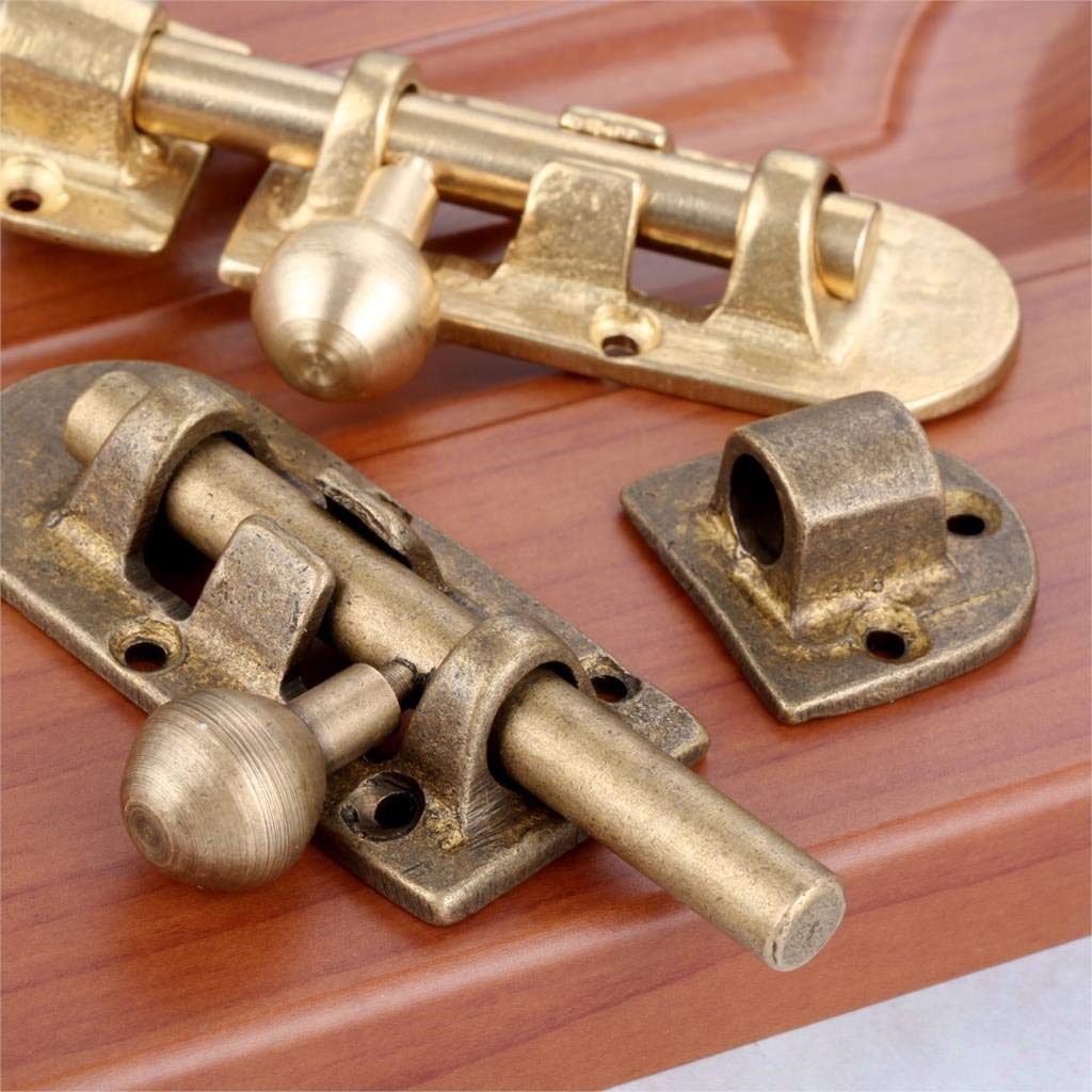 TEmkin Pernos de Puerta de latón, Accesorios de Hardware Chinos Antiguos, Cerradura de Pernos de Puerta de Madera, herrajes para Muebles (D), 1 ud.