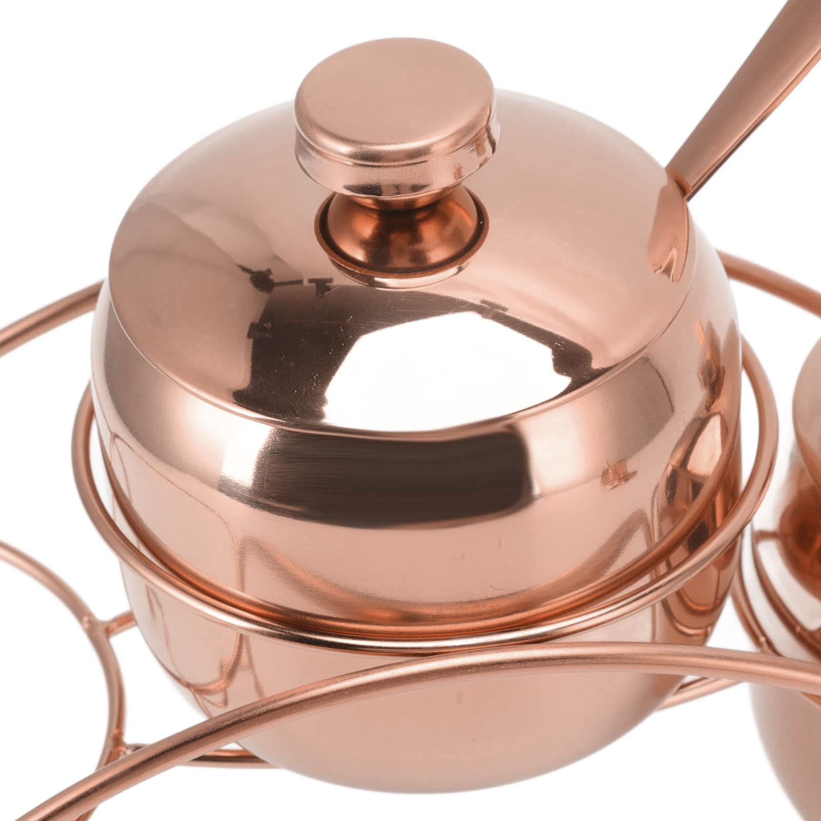 Set di Barattoli per Condimenti in Acciaio Inossidabile Contenitori per Spezie Grandi Barattolo di Zucchero per Sale e Pepe con Coperchio e Cucchiaio Bottiglie per Condimenti da Cucina con(Oro rosa)