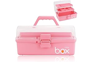 HengLiSam Pink Barbie Three-Layer Clear Plastic Storage Case