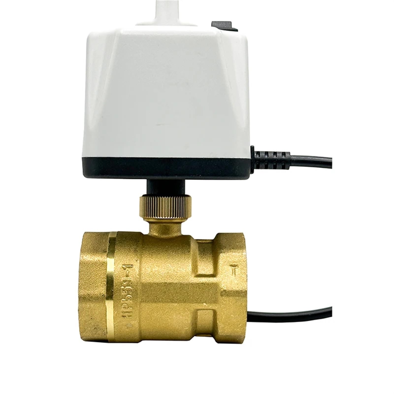 KKCZOFMJ 1-1/2" Normally Closed/Open Motorized Ball Valve 220V 12V 24V 2-Wire Brass Electric Ball Valve with Manual Switch(Normally Open,24VDC)