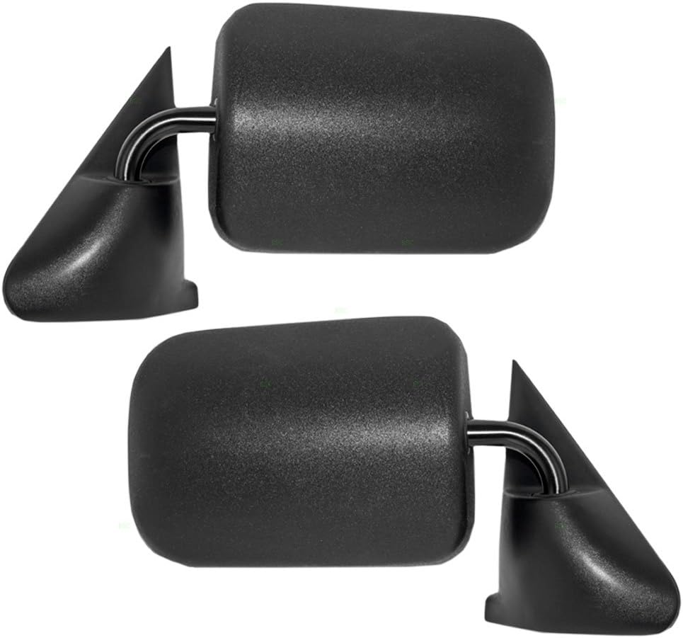 Driver and Passenger Manual Side View Mirrors 6x9 Standard Mount Textured Replacement for Dodge Pickup Truck 55022241 55022240