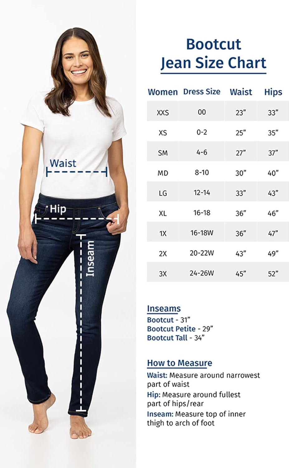 PajamaJeans Womens Stretch Jeans - Bootcut Jeans for Women Tall Large Tall Indigo
