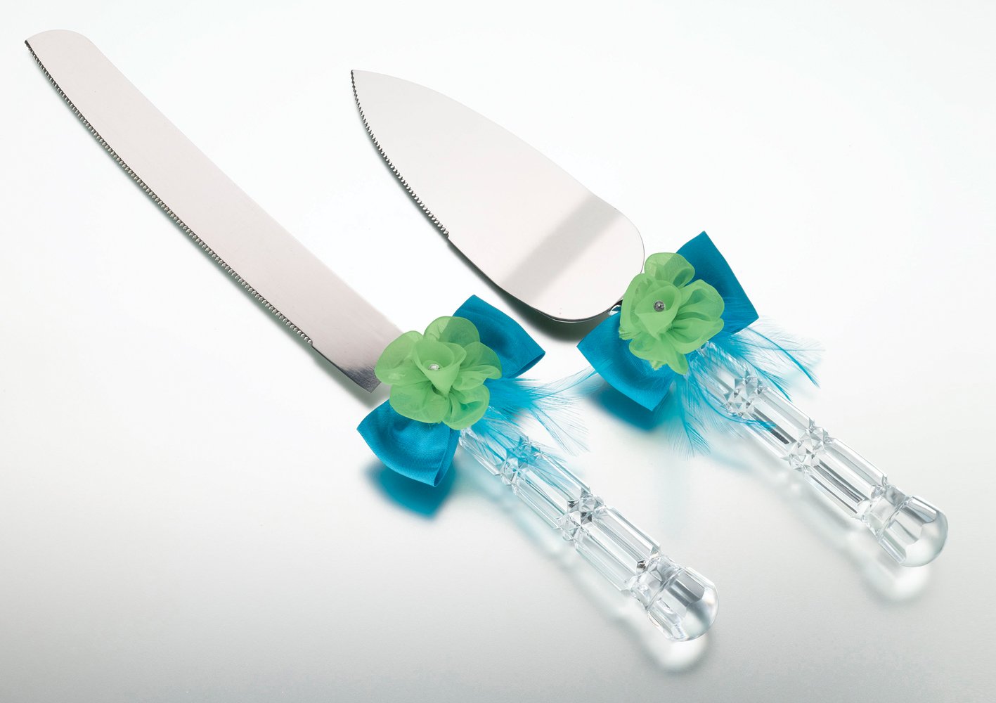 Lillian Rose Blue and Green 13 5-Inch Knife and Server Set