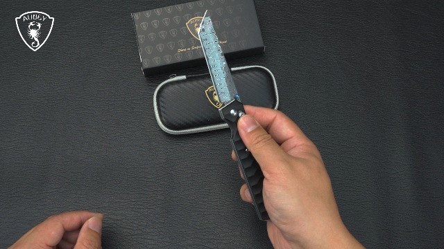 Amazon.com : AUBEY Damascus Axis Lock Pocket Knife, 3.54