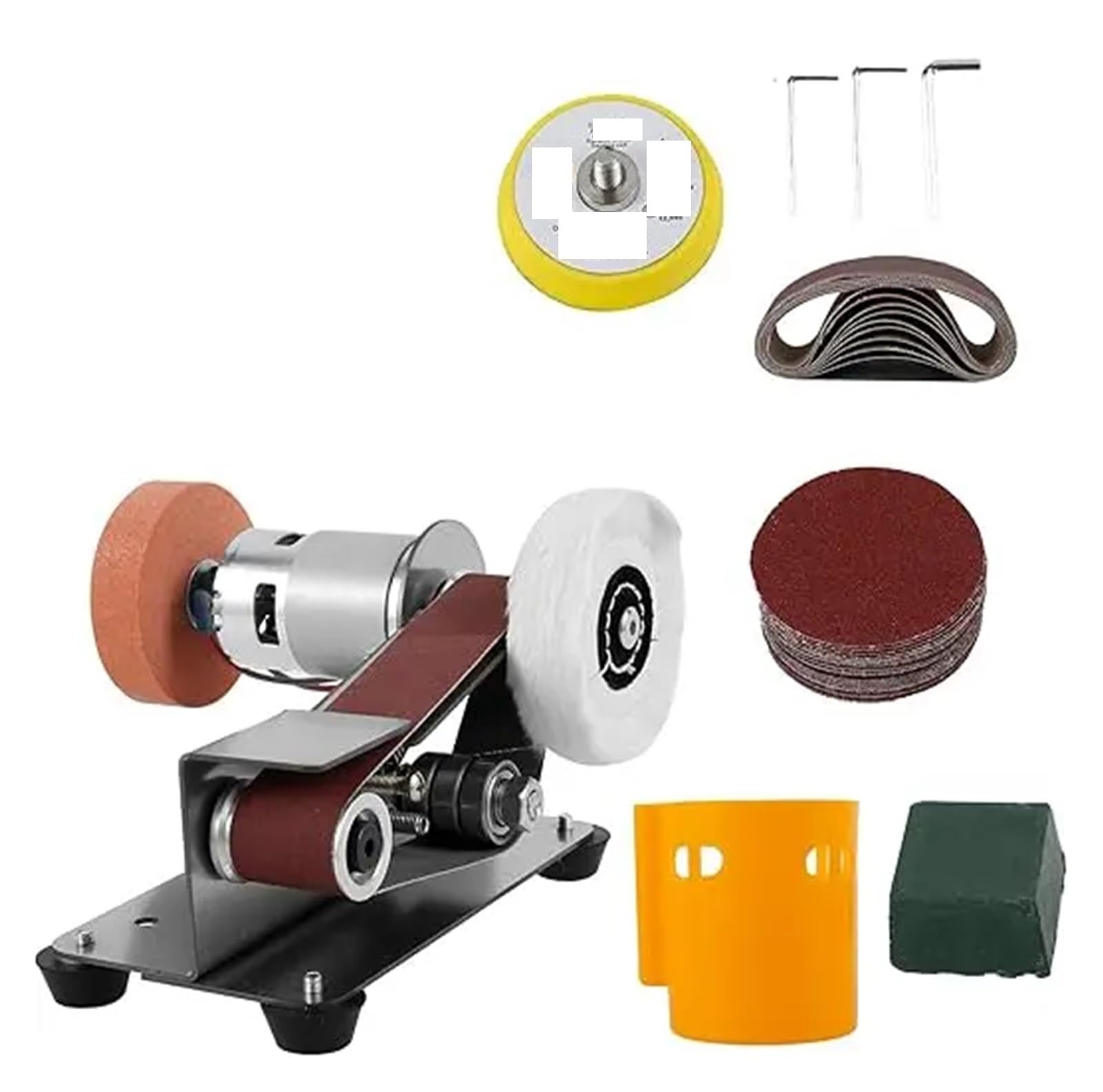 Csdasw 001 Mini Electric Belt Sander Diy Polishing Grinding Machine With Grinder Set Sharpener Cutter Knife Edges Jewellery Diy