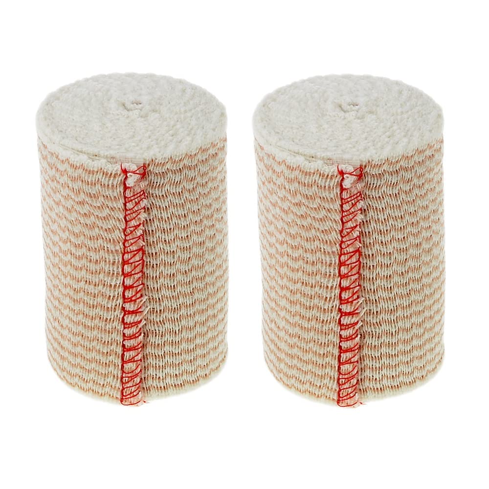 Dealmed 3" Elastic Bandage Wrap with Self-Closure – 2 Elastic Bandages, 5 Yards Stretched Compression Bandage Wrap, Wound Care Product for First Aid
