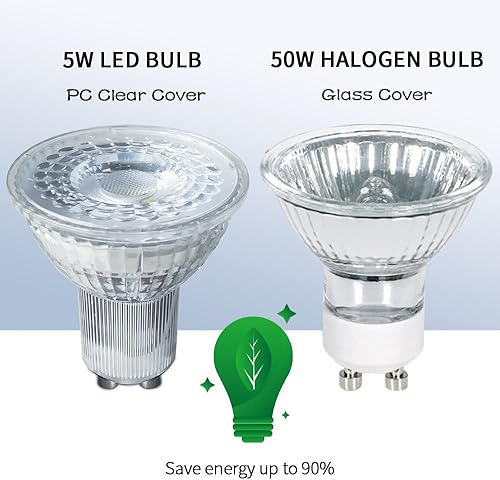 Miniatura 3 de Bombilla LED GU10 de 5 W, sin parpadeo, equivalente a 40 W, 6000 K, luz diurna blanca fría, foco de gran angular, luz de riel empotrada, luz