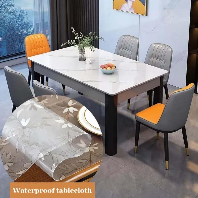 Nappe de table transparente à motif fleuri pour protéger les meubles de la maison