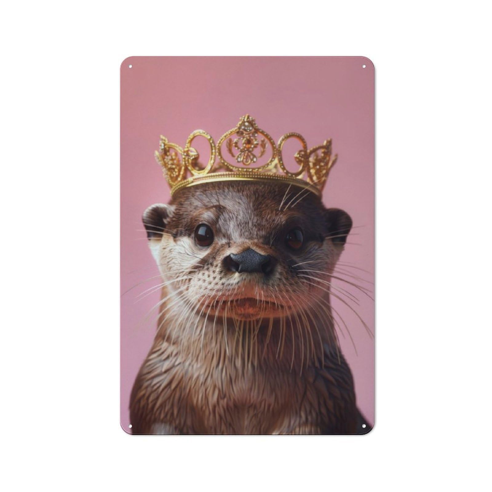 Otter King Rustic Metal Wall Decor 30x20cm, Decorative Tin Plaque for Pub, Home Bar, Shed Or Man Cave