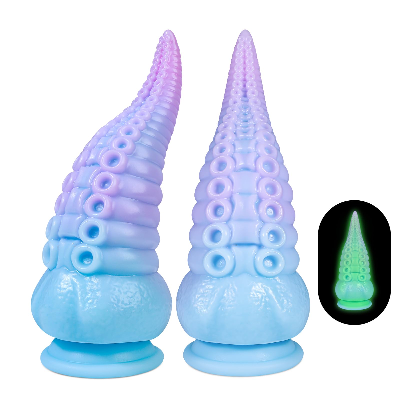 Tentacle Dildo Juguetes sexuales para adultos: pequeño consolador luminoso grueso con ventosa, consoladores grandes de silicona líquida, juguetes anales, masajeador de próstata para punto G y punto P