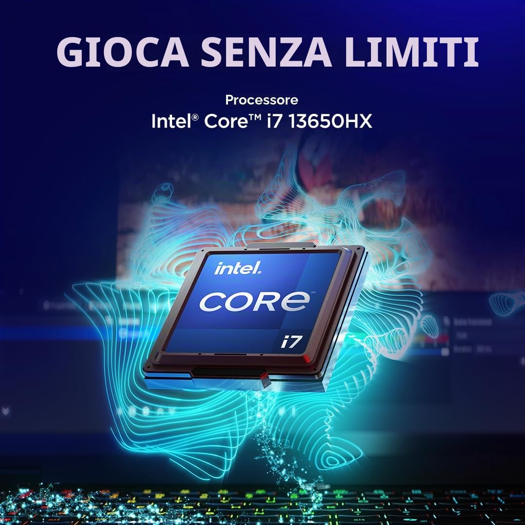 Lenovo Legion 5 Gen 10 Gaming Laptop IA 15,1 pollici WQXGA OLED (Intel Core i7-13650HX, NVIDIA GeForce RTX 5070, 32 GB RAM, SSD 1TB, Wi-Fi 7, senza sistema operativo), tastiera RGB spagnola nera