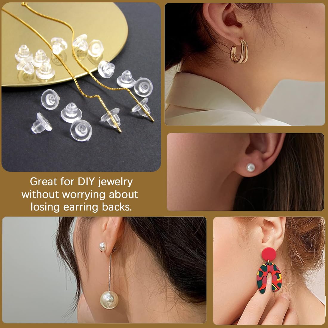 460 Pièces De Fermoirs Pour Boucles D'oreilles - 10 Styles Différents (dont Papillon, Silicone, Métal Doré/argenté)