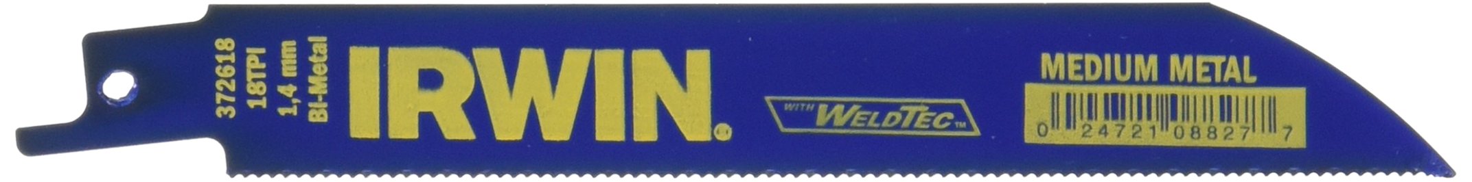 IRWIN Tools Metal Cutting Reciprocating Saw Blade, 6-Inch, 18 TPI, 50-Pack (372618BB)