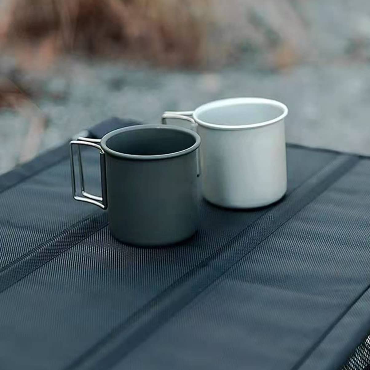 Toddmomy 2piezas Taza De Camping Plegable De Aluminio Vaso Multifuncional Para Bebidas Café y Agua Accesorio Ligero Para Actividades Al Aire Diseño Práctico y Fácil De Limpiar