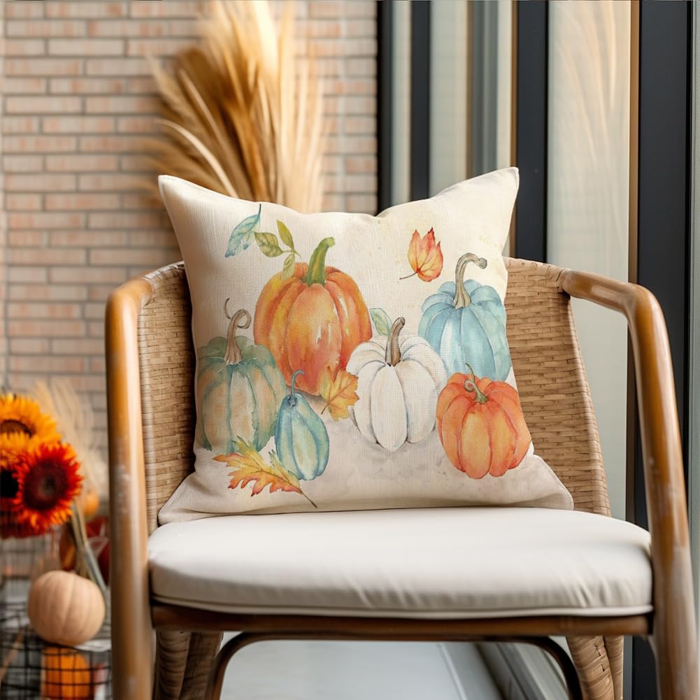 DFXSZ Fall Pillow Covers Set Of 2 - 18x18 Inch Orange Grease Pumpkin Decor For Couch, Thanksgiving & Autumn Home Decor - View #12