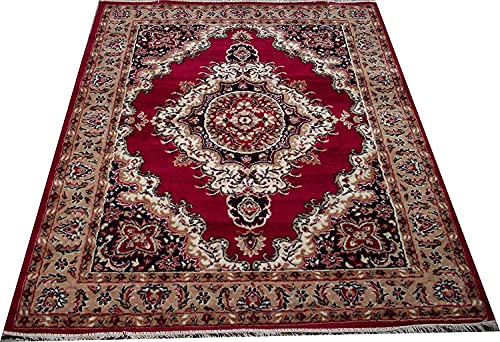 Image of Soft Washable Beautiful Acrylic Rugs for Home Decor Living Room 5x7 feet (150 x 200 CM) Red