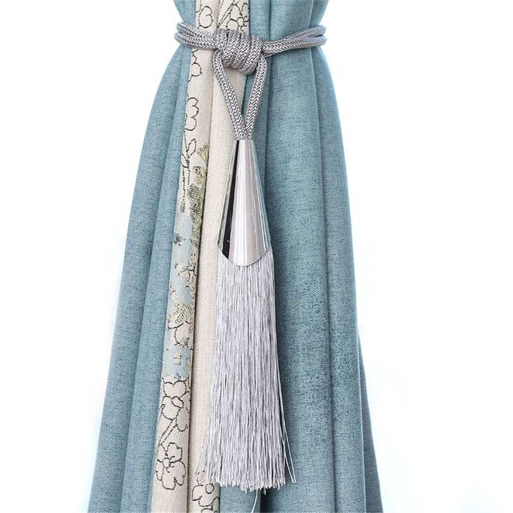 Vakorise Grijs Curtain Ties, Curtain Tieback Tassel Buckle Holdback Ropes Accessories Drapes Multicolor