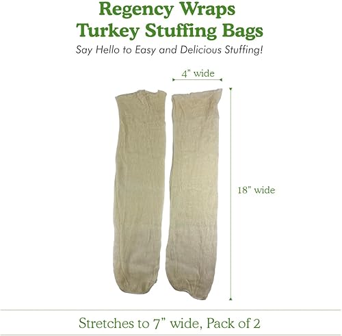 Miniatura 6 de Regency Wraps Bolsas de relleno de pavo, bolsa de malla 100% algodón que permite que el jugo de aves de corral le dé sabor al aderezo con extracción