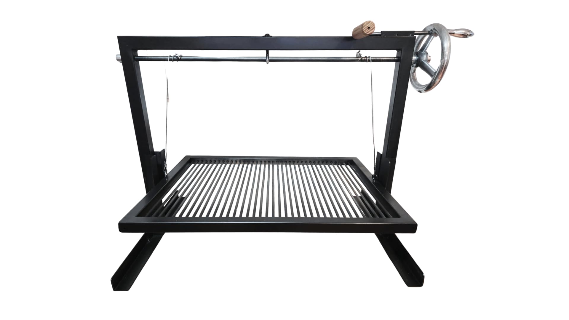 Griglia argentina portatile - Stile Santa Maria - #WorkerDelBBQ Acciaio rinforzato con sistema di sollevamento | Realizzata a mano da officina BBQ | Per legna o carbone