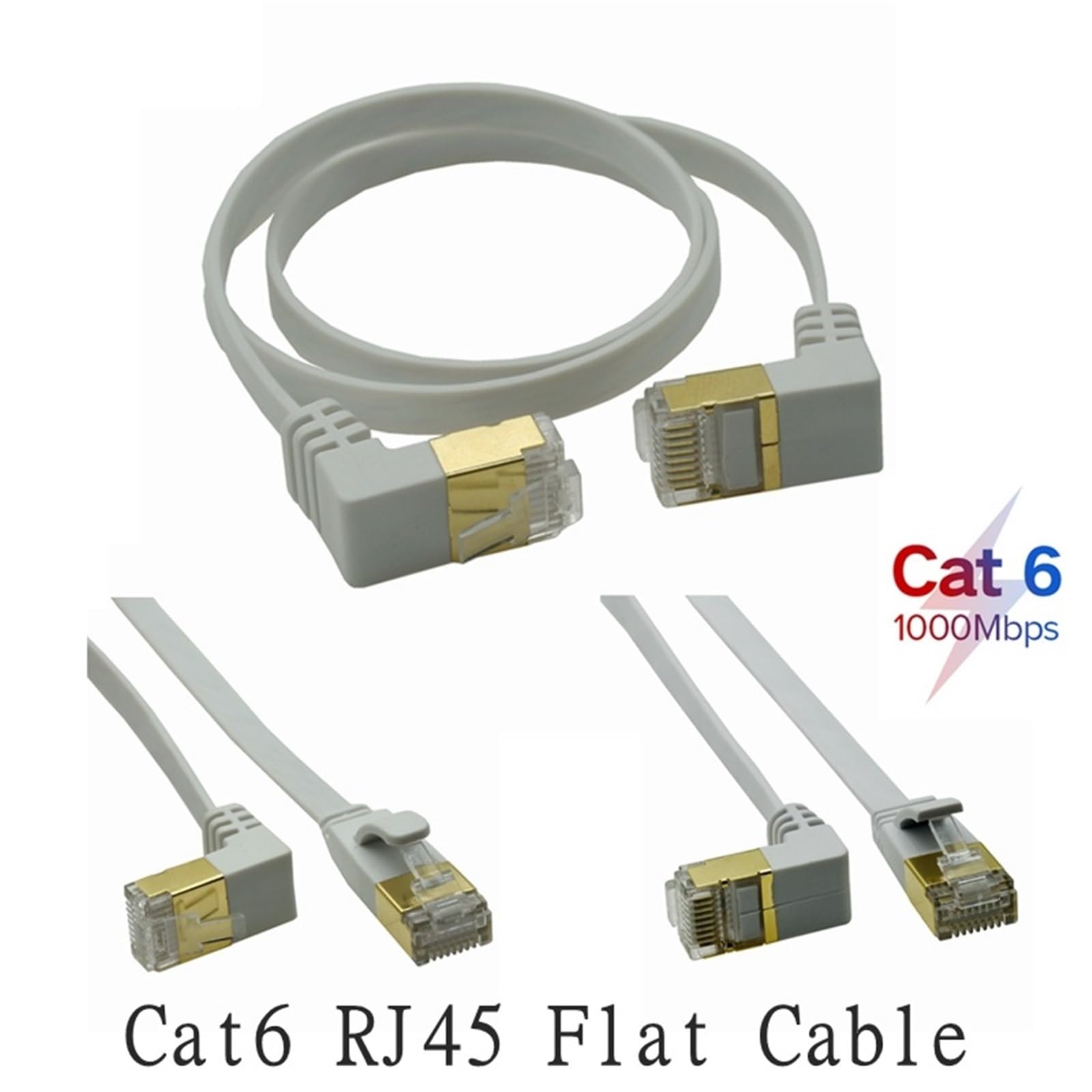 Płaski kabel Ethernet RJ45 Cat6 Lan kabel sieciowy RJ 45 kabel sieciowy 0,5 m 1 m 2 m 5 m 10 m do modemu routera TV patch panel do laptopa, 10 m