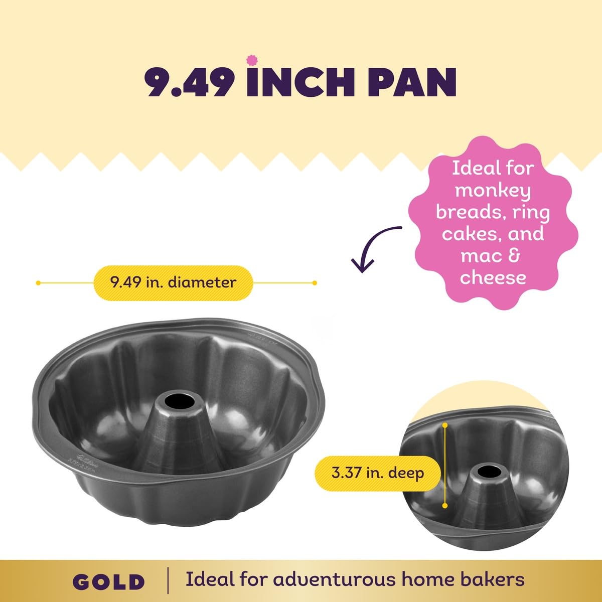 Wilton Gold Non-Stick Fluted Tube Cake Pan, Made Without PFAS, 9.49 in — Amazon image 3