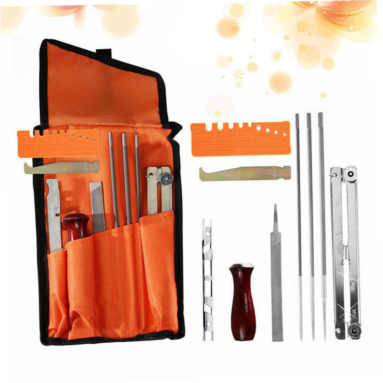 Métal Kit D'affûtage 10 Pièces de Tronçonneuse pour Chaînes