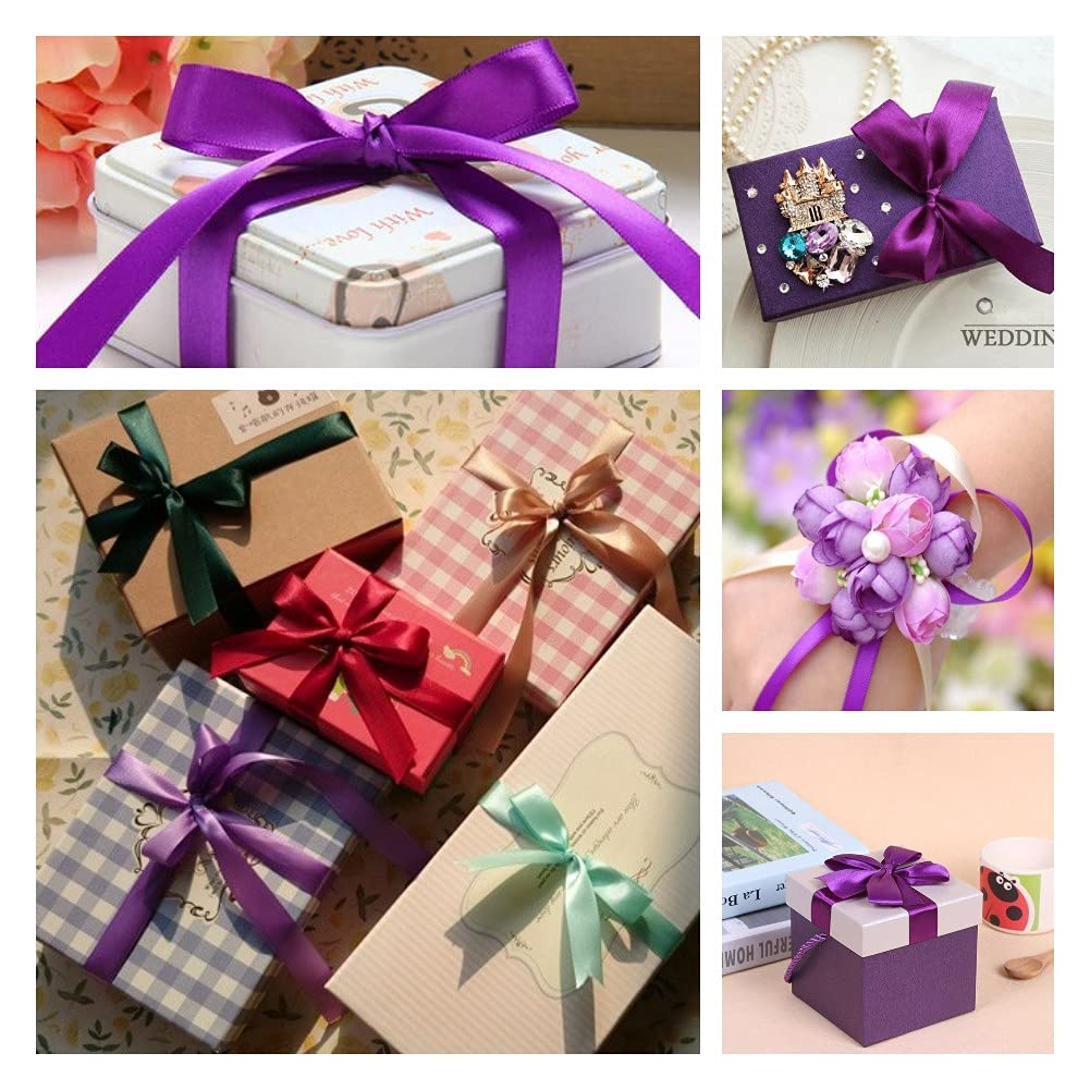 MARICATO Lot 4 Rouleaux Ruban Satin Violet 25mm X 23m - Ruban Cadeau, Décoration Mariage & Fêtes