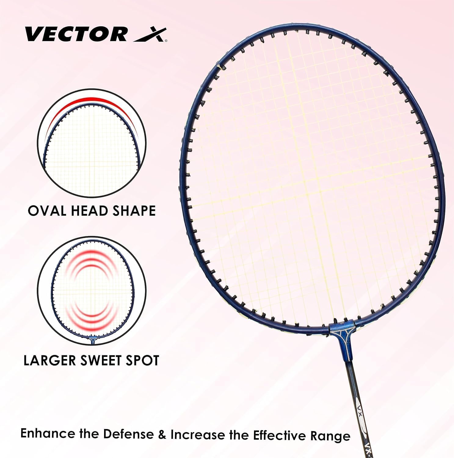 Set Badminton Vector X VXB-10 - 2 Racchette In Alluminio E 3 Volani | Per Adulti E Principianti