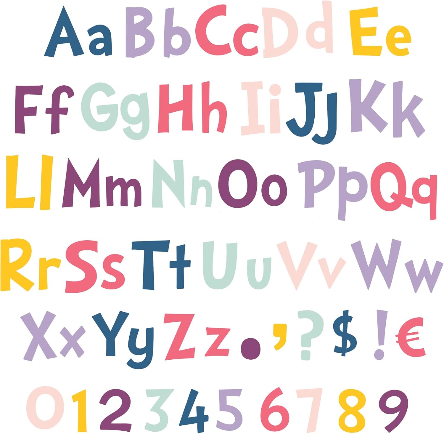 268 Pcs 5 Inch Colorful Bulletin Board Letters Combo Set