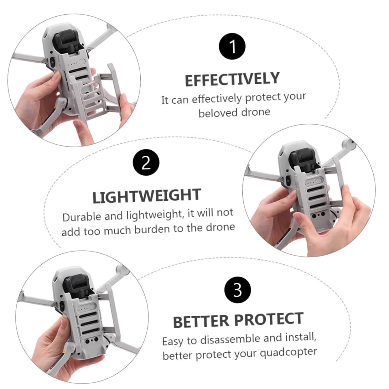 SUPVOX 1 Juego Protector Extendido Drones Mini Kit Accesorios de Seguridad Drones y Compacto Instalación y Almacenamiento Previene Arañazos Personas y Objetos